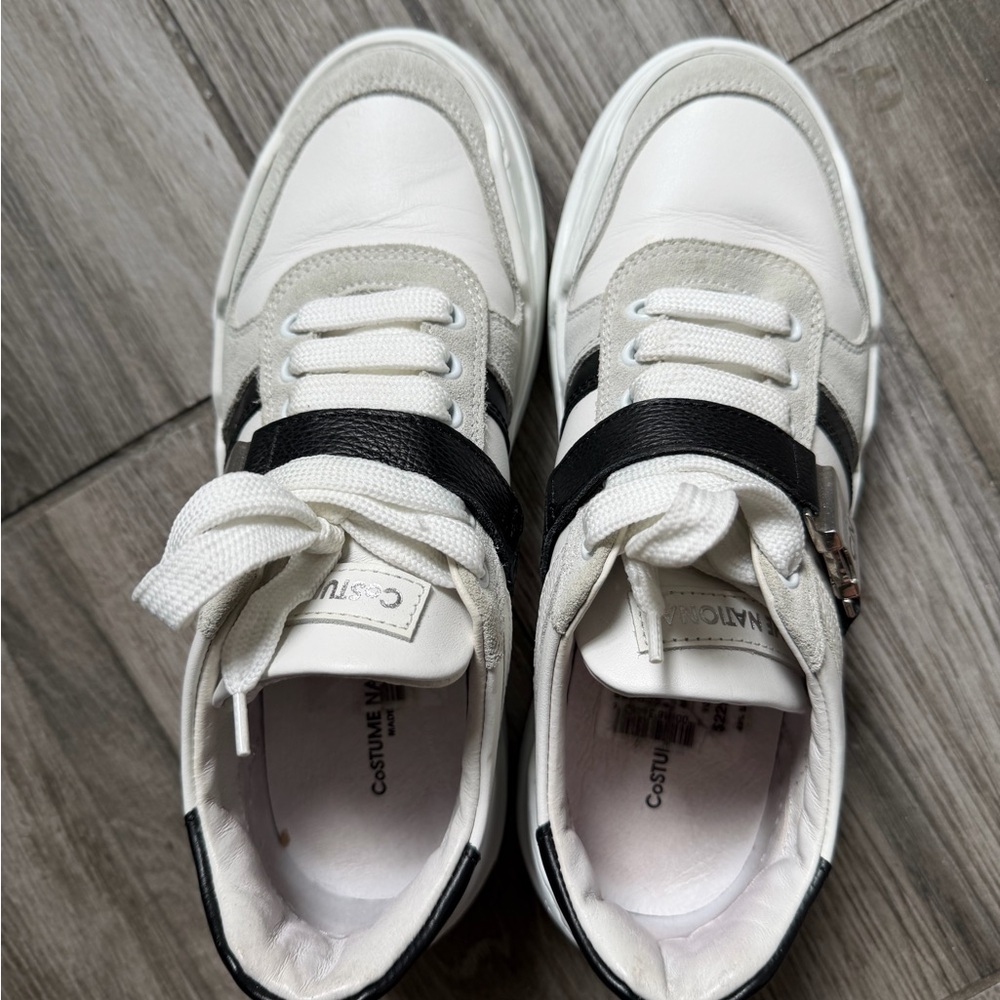 CNC Costume National White and Black Athletic Shoes